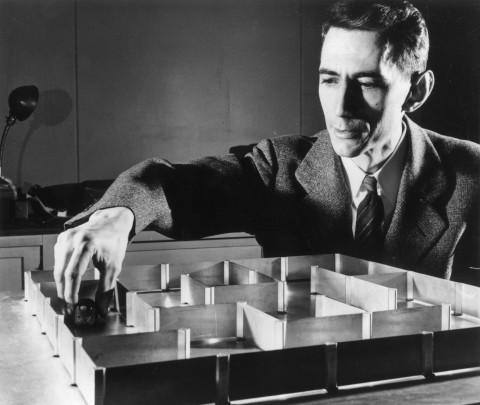 Claude Shannon with Theseus