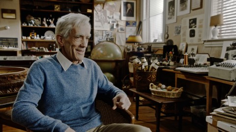 John Hutton as Claude Shannon in his house in Winchester 