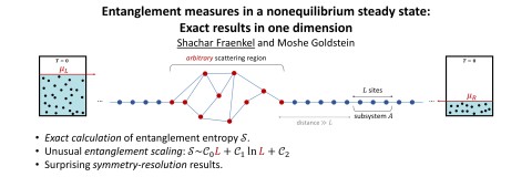 Entanglement Measures in a Nonequilibrium Steady State: Exact Results in One Dimension