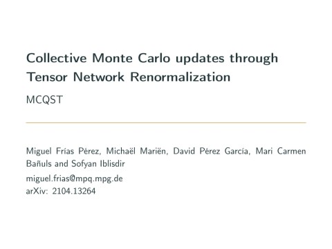 Collective Monte Carlo updates through tensor network renormalization