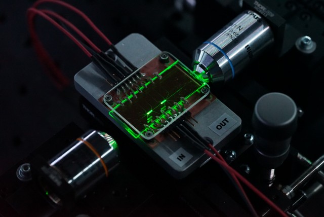 Prototype of the chip that is flying on the satellite. Prototype of the chip that is flying on the satellite.