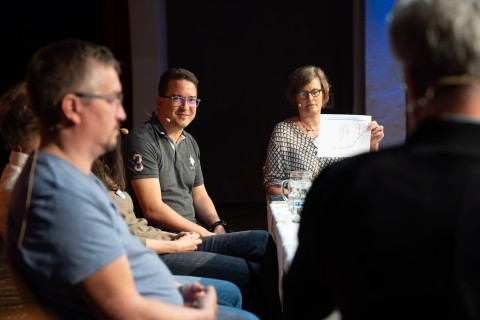 MCQST 2025 - Quantum Stammtisch - Simone Warzel (TUM) and Robert Raussendorf (Leibniz University) with Sophia Economou (Virginia Tech), Stefan Filipp (WMI), Robert König (TUM) and Thomas Monz (AQT & Univ. of Innsbruck)