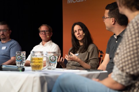 MCQST 2025 - Quantum Stammtisch - Simone Warzel (TUM) and Robert Raussendorf (Leibniz University) with Sophia Economou (Virginia Tech), Stefan Filipp (WMI), Robert König (TUM) and Thomas Monz (AQT & Univ. of Innsbruck)