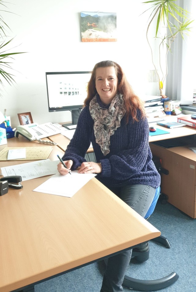 Silvia Schulz in her office at the Maths Department at TUM.